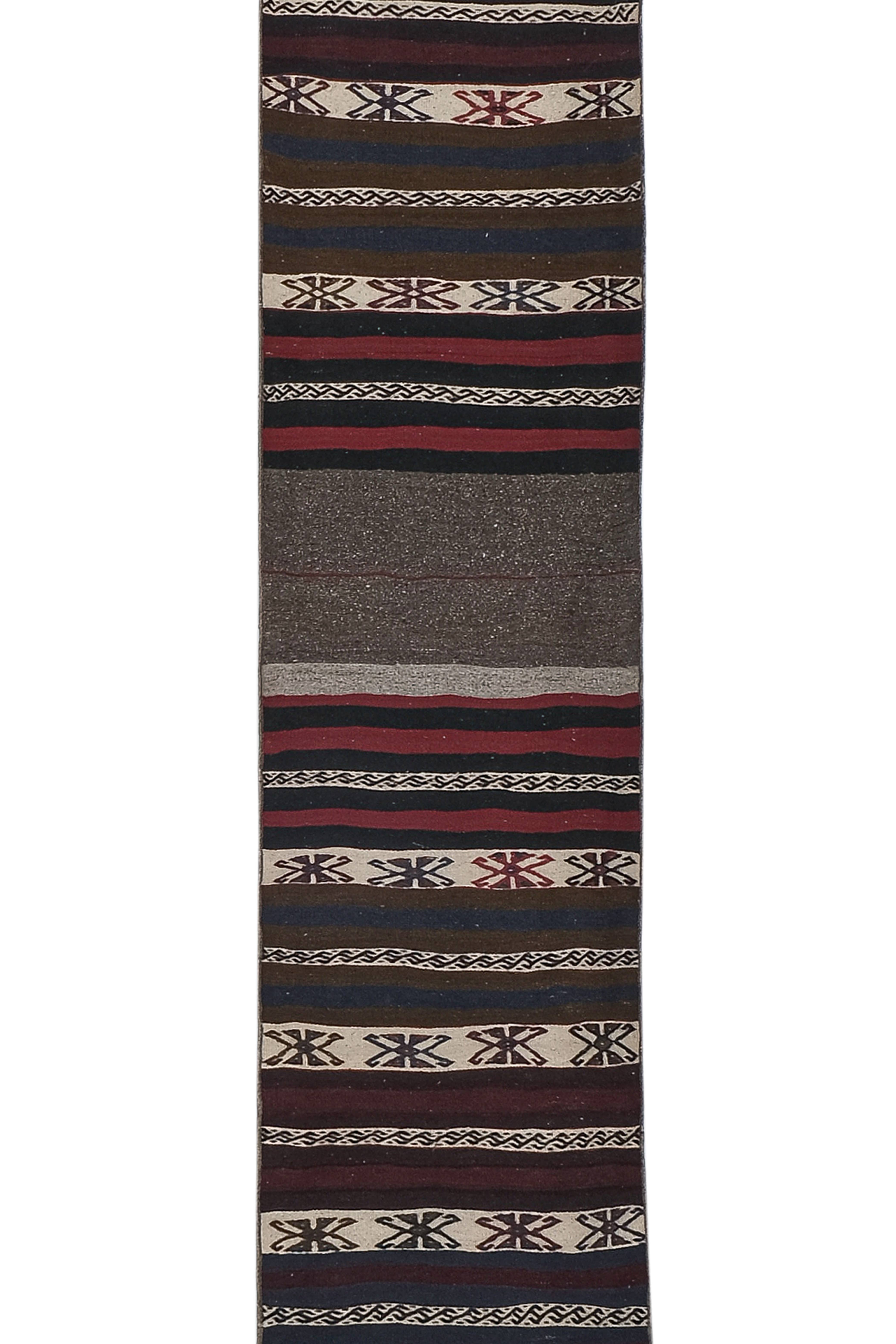 Vintage Turkish Kilim Runner 2'1'' x 17'10''