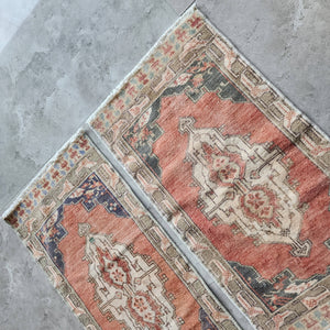 Vintage Turkish Yastik Rugs Set of 2 | 17'' x 36''