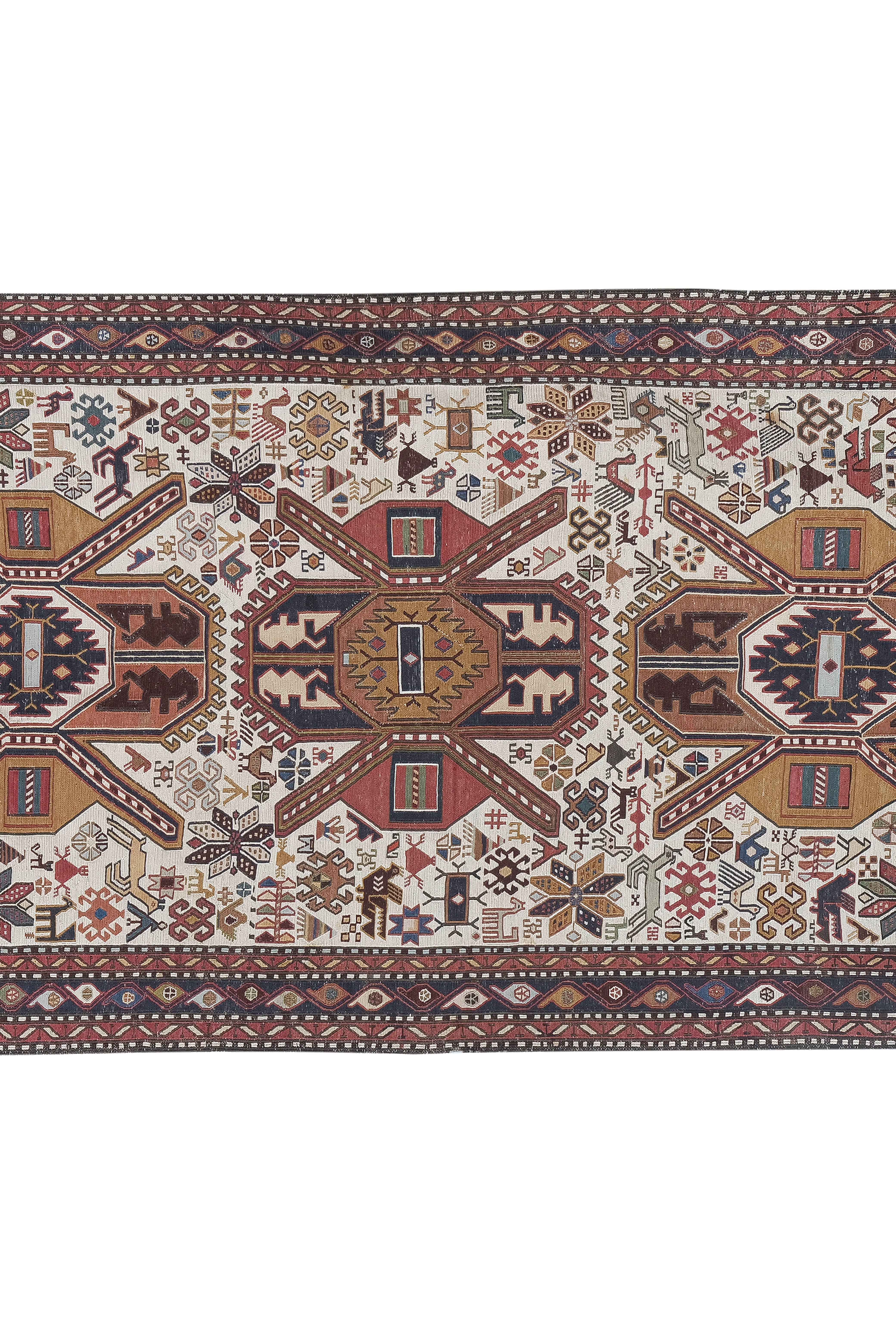 Vintage Turkish Soumac Rug 3'4'' x 6'4''