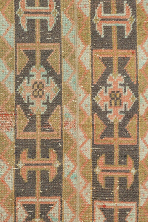 Vintage Turkish Runner Rug 1'8'' x 8'7''
