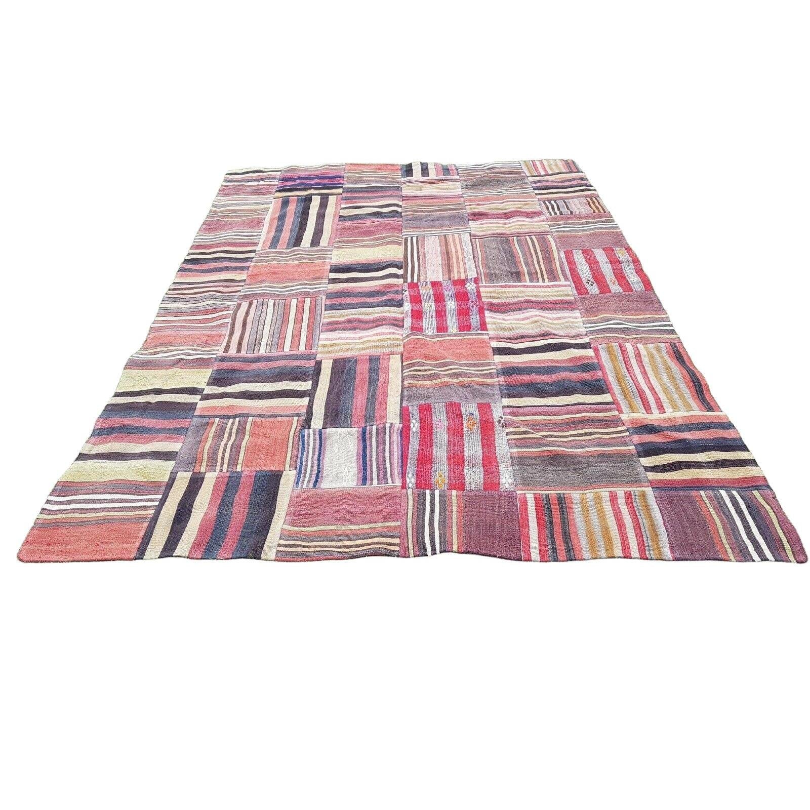 Vintage Turkish Patchwork Kilim Rug 7'1'' x 9'10''
