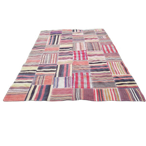 Vintage Turkish Patchwork Kilim Rug 7'1'' x 9'10''