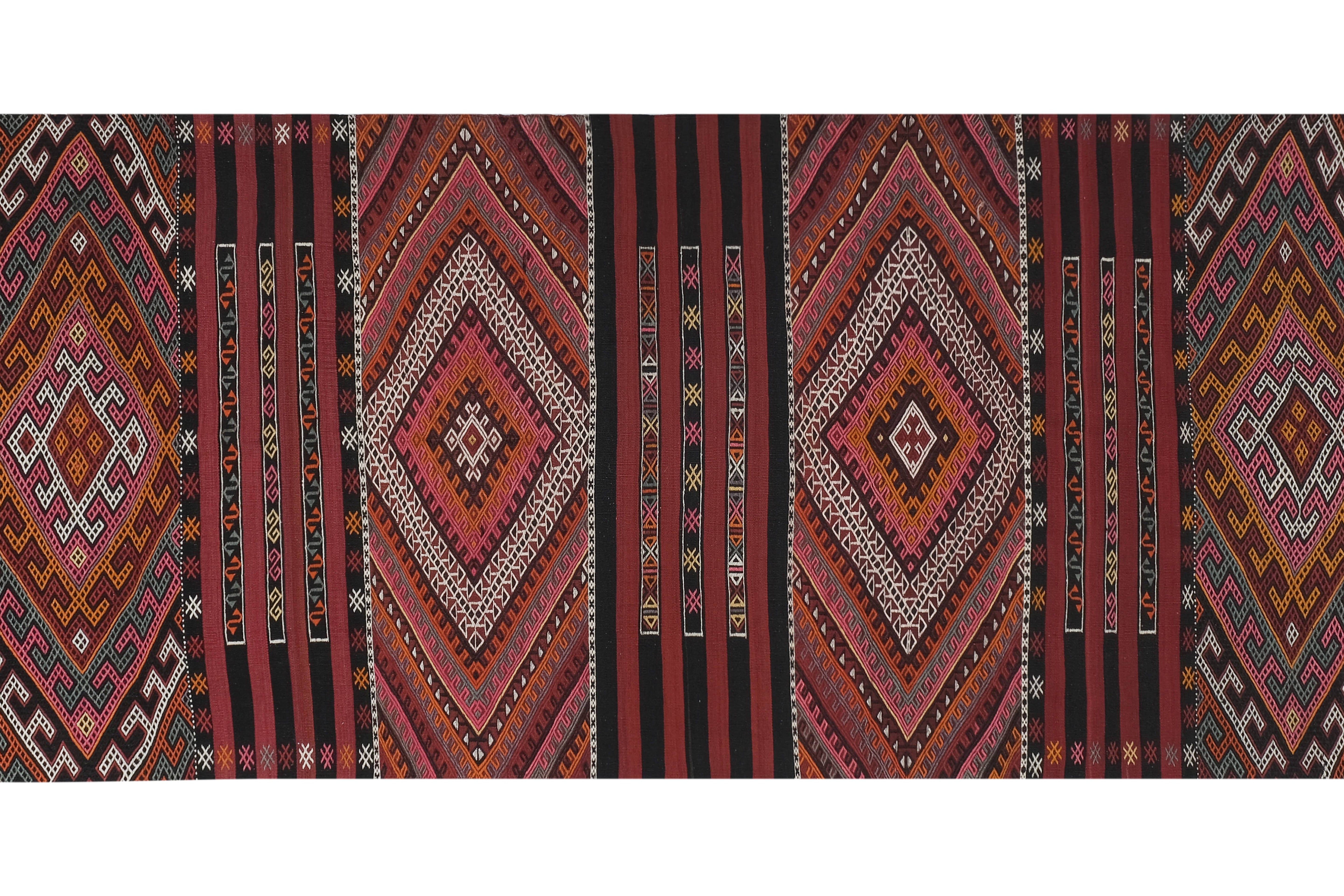 Vintage Turkish Kilim Runner 4'8'' x 14'7''