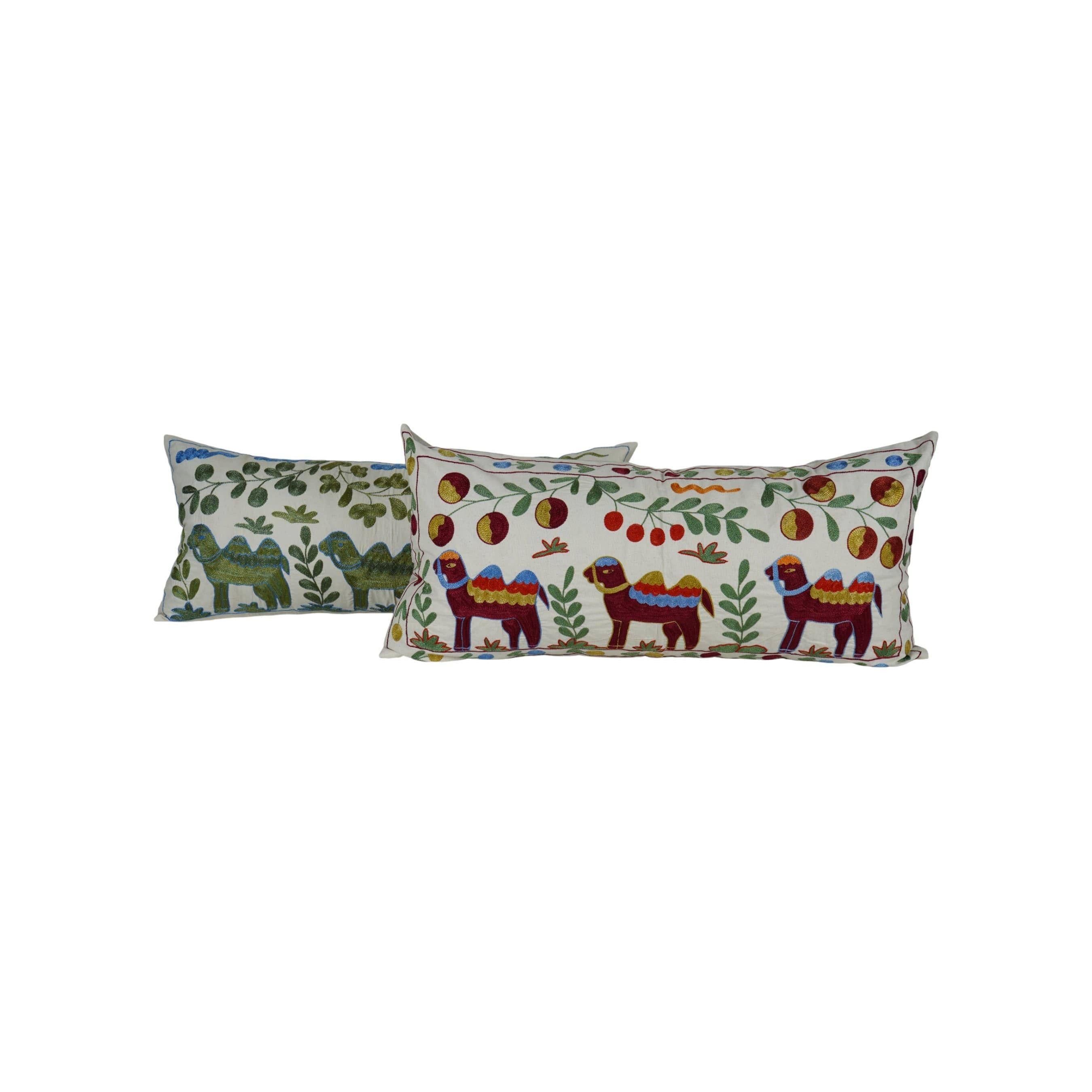 Camel Suzani Bedding Pillow Cover Set of 2 | 15'' x 35''