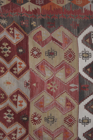 Vintage Turkish Kilim Rug 4'11'' x 14'5''