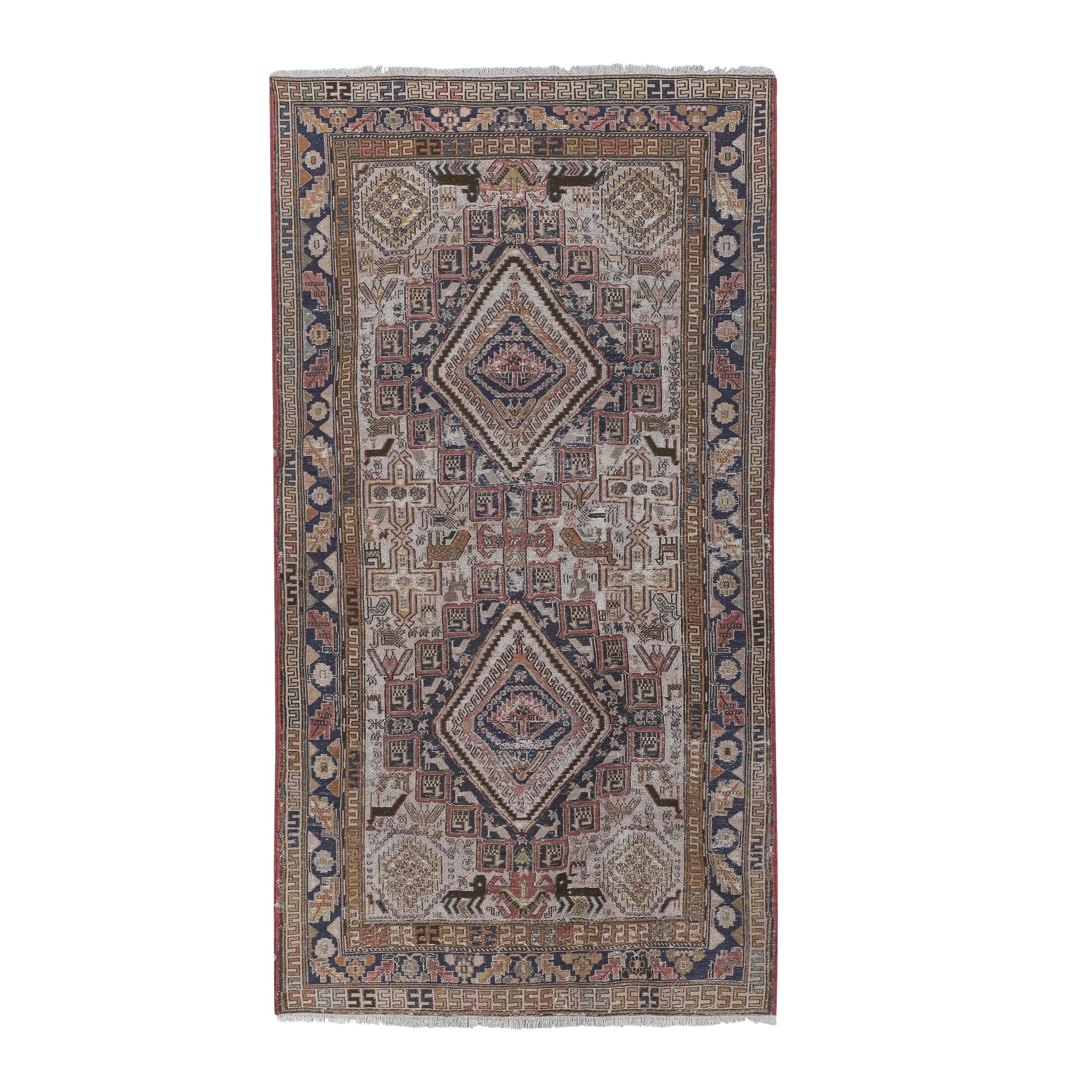 Vintage Turkish Soumac Kilim Rug 3'8'' x 6'8''