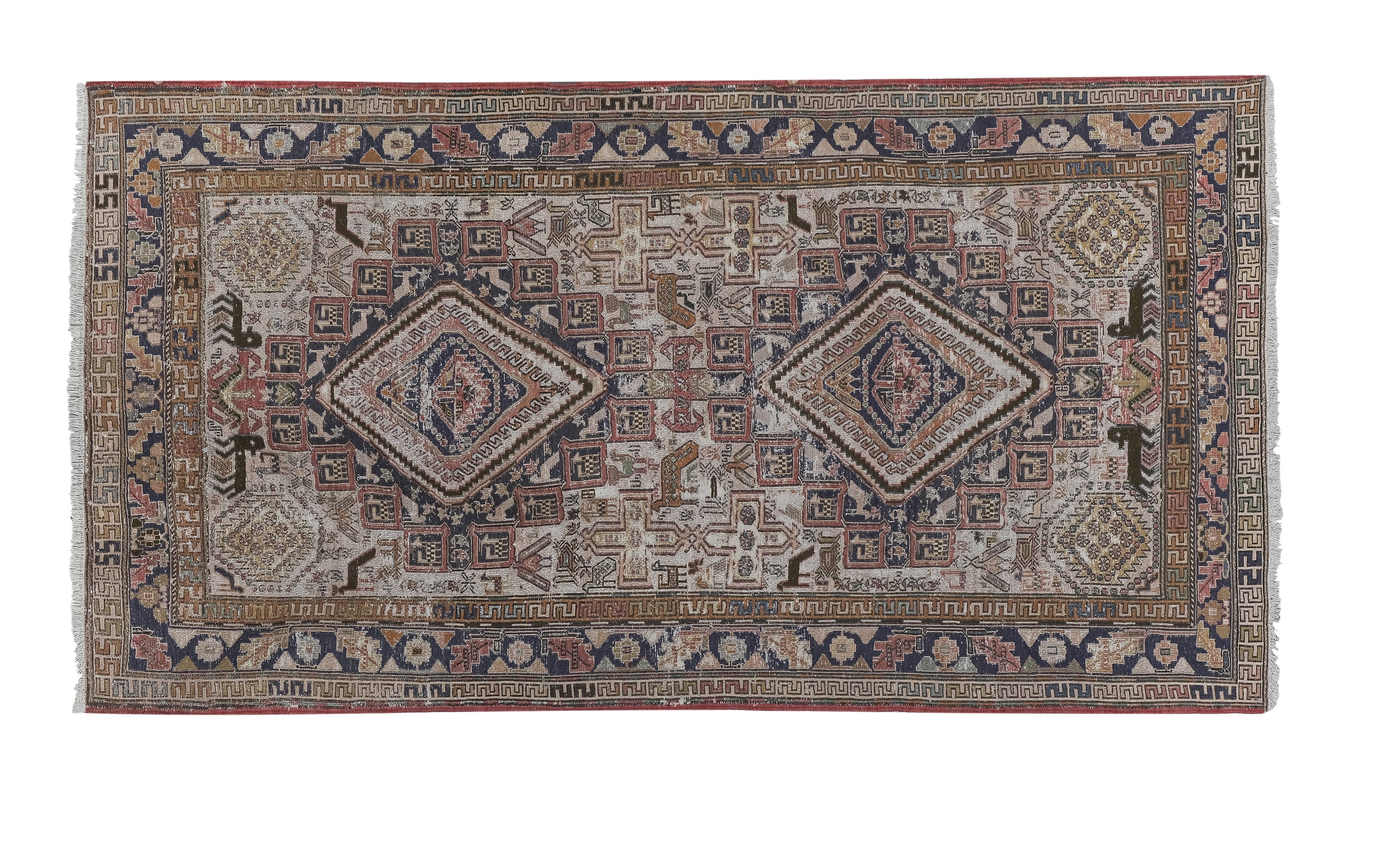 Vintage Turkish Soumac Kilim Rug 3'8'' x 6'8''