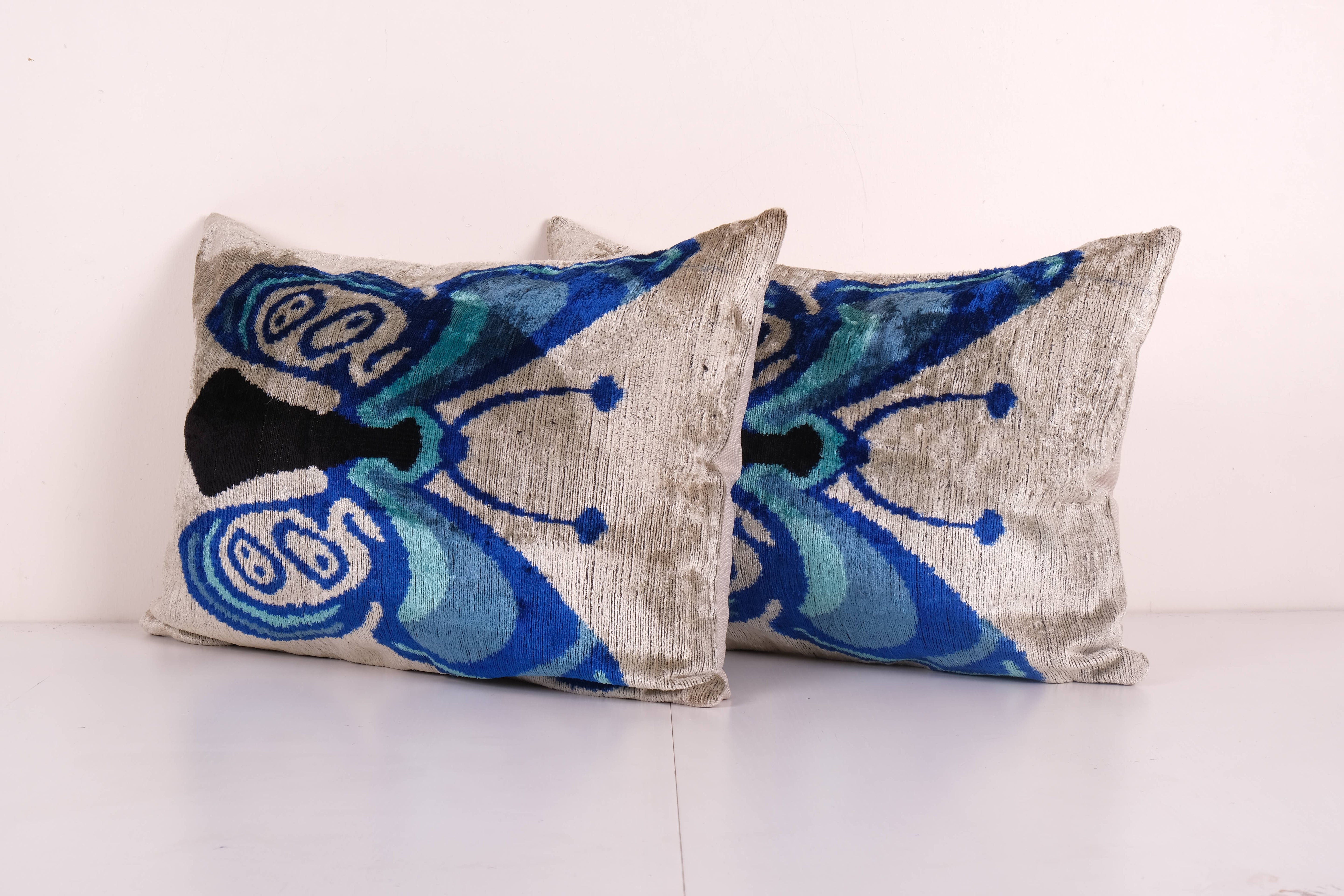 Butterfly Silk Ikat Velvet Pillow Cover | 16'' x 24''