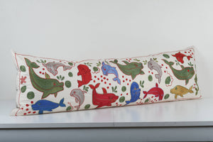 Fish Suzani Bedding Pillow Cover | 18'' x 55''