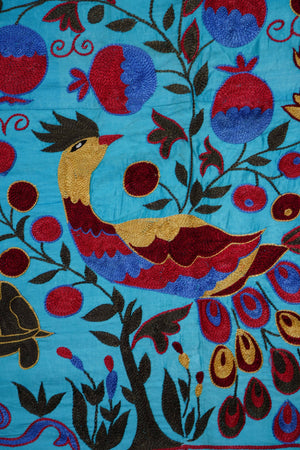 Peacock Suzani Wall Hanging & Bedspread | 3'4'' x 6'