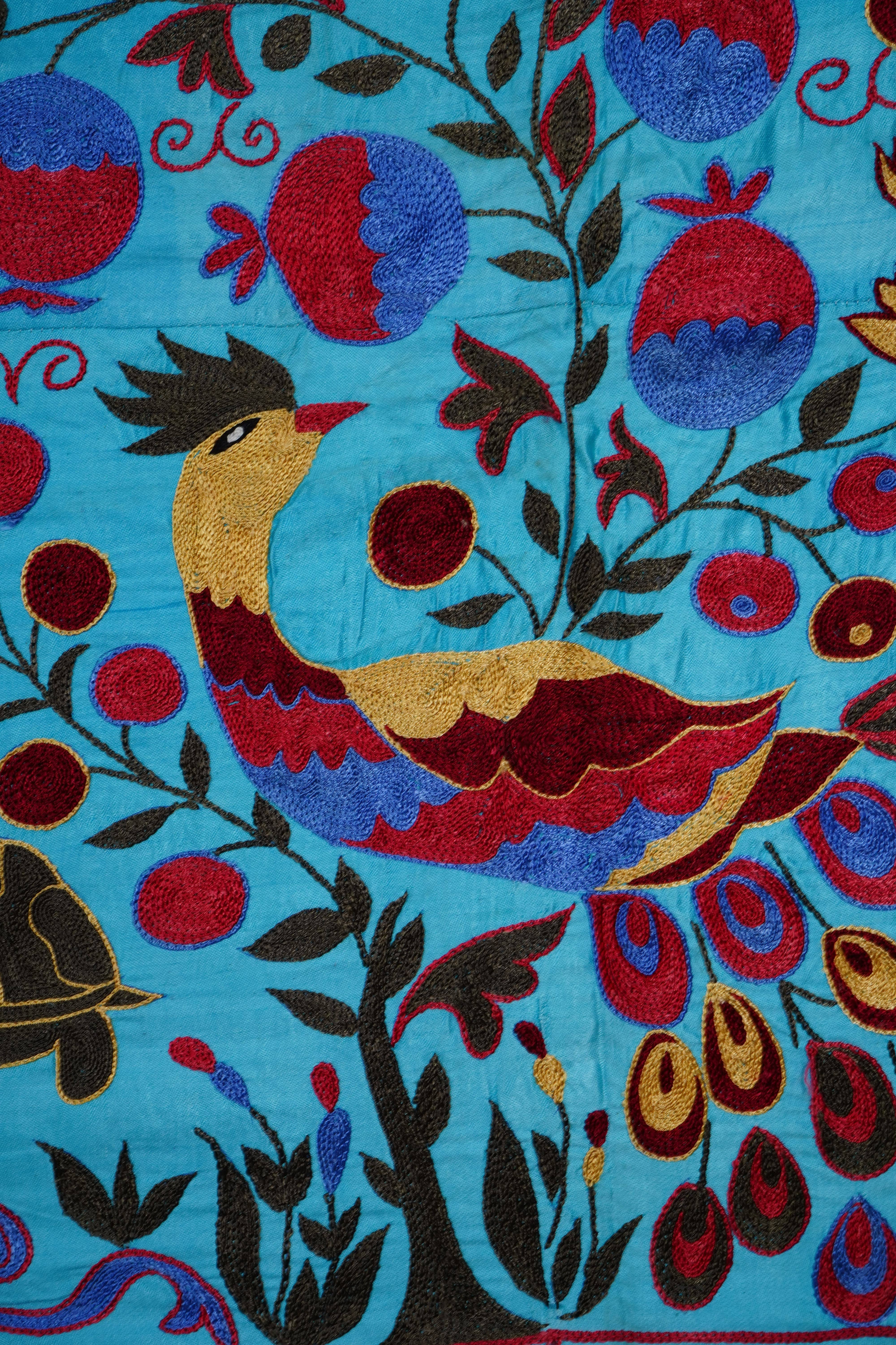 Peacock Suzani Wall Hanging & Bedspread | 3'4'' x 6'