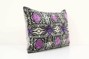 Silk Ikat Velvet Pillow Cover | 16'' x 22''