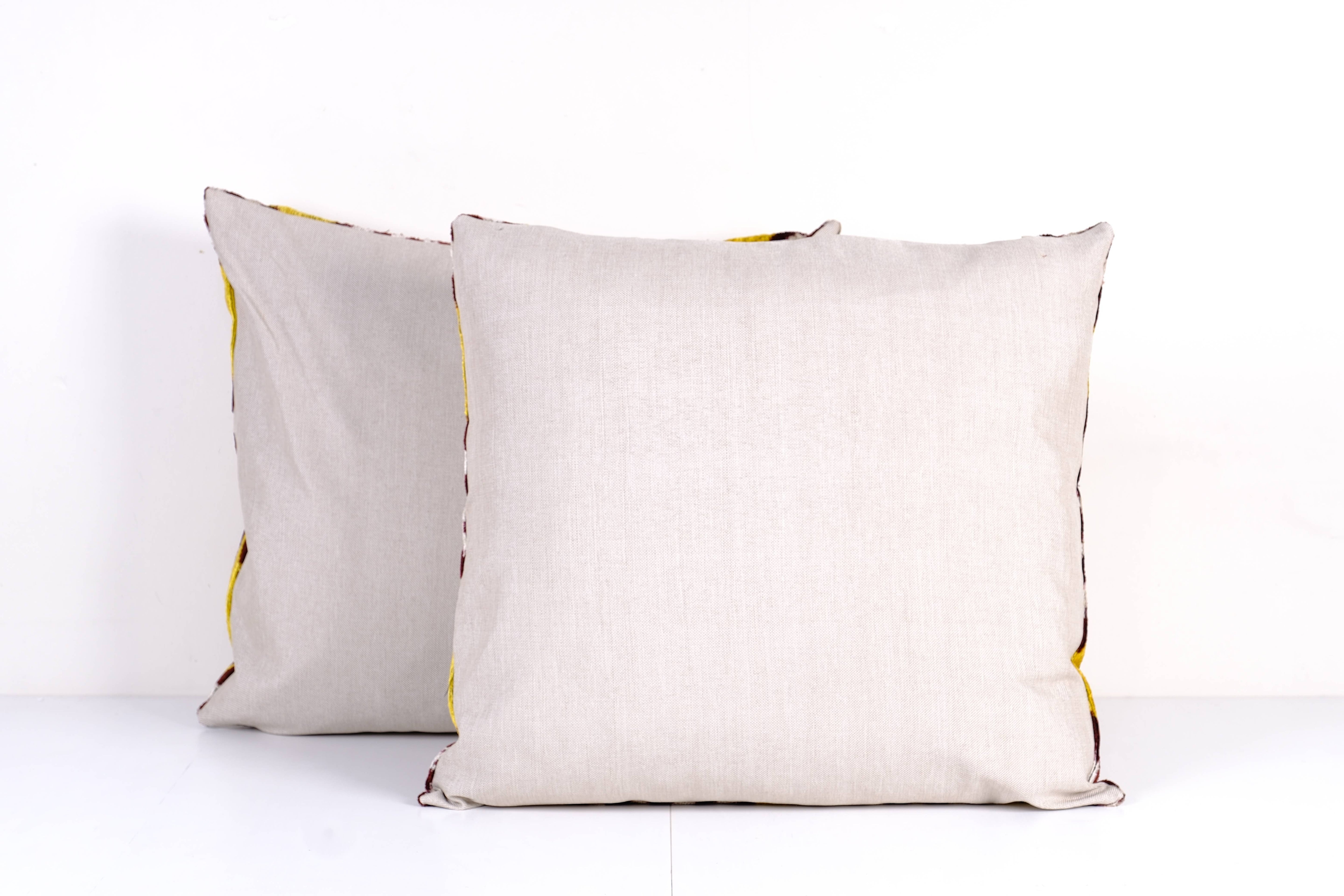 Silk Ikat Velvet Pillow Cover Set of 2 | 23'' x 26''