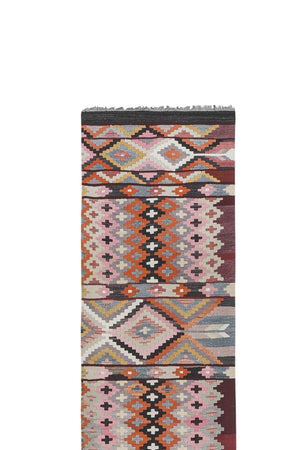 Vintage Turkish Kilim Runner 2'7'' x 13'11''