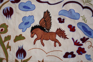 Peacock Suzani Wall Hanging & Bedspread | 3'6'' x 6'
