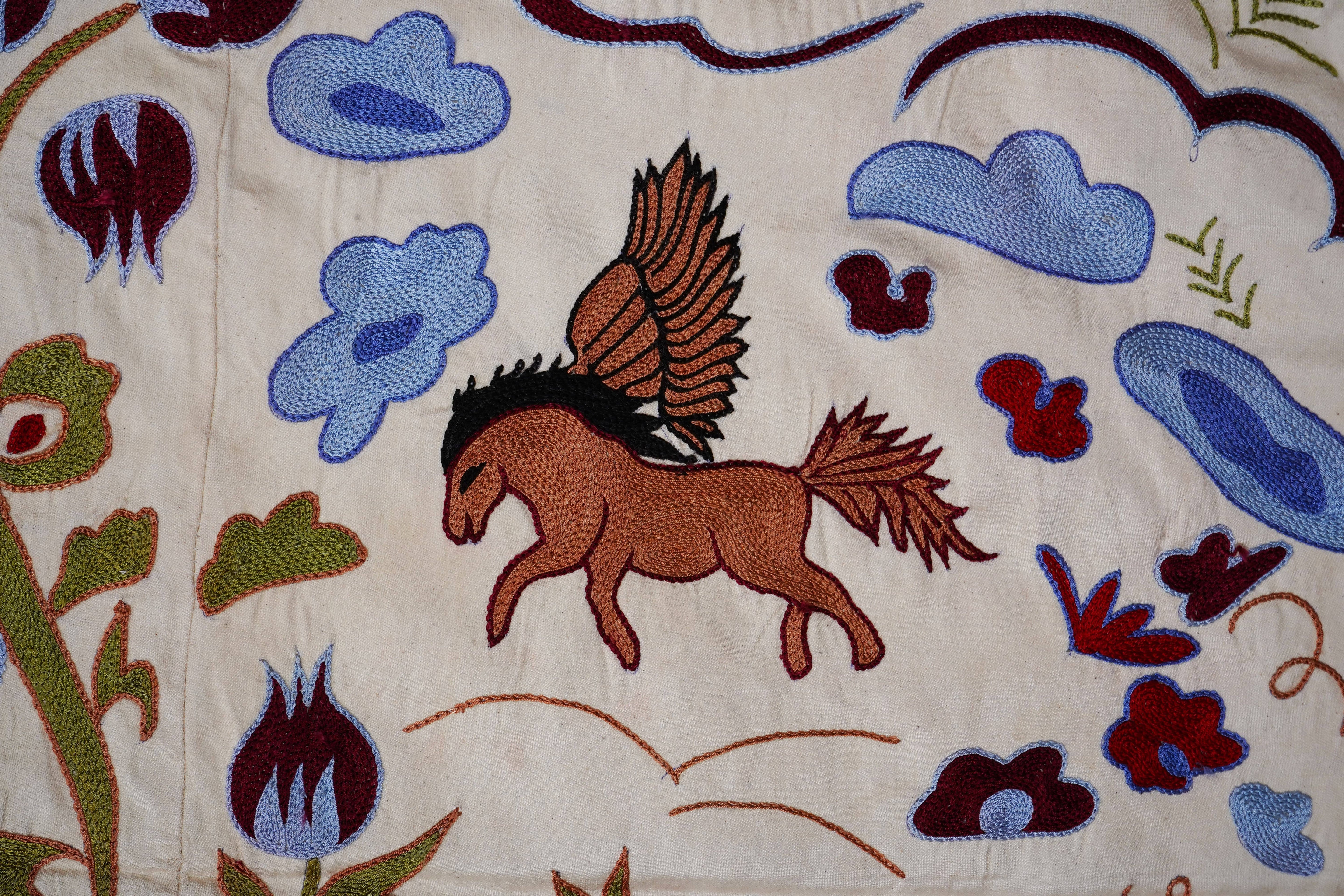 Peacock Suzani Wall Hanging & Bedspread | 3'6'' x 6'