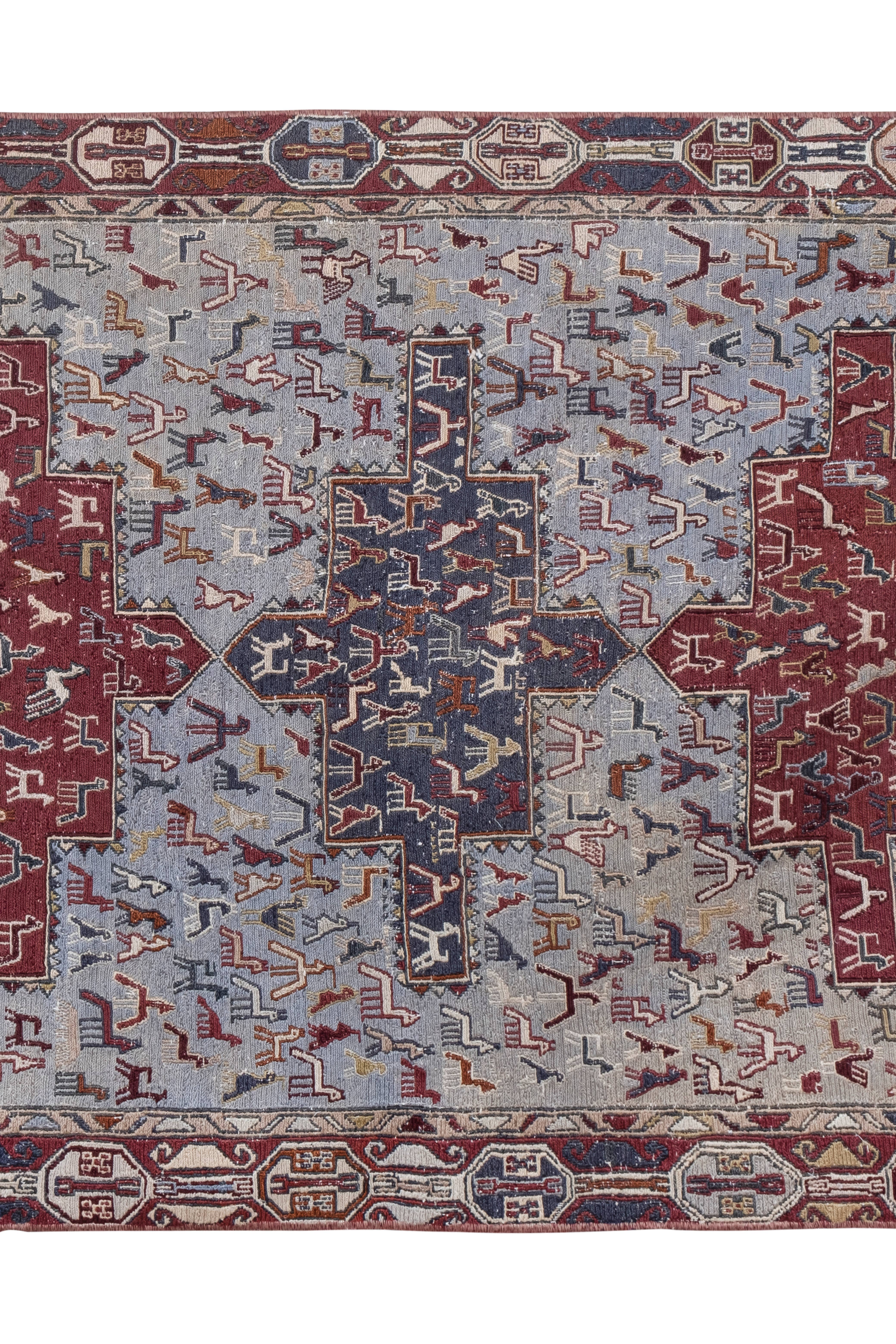 Hand-Embroidered Vintage Textile 42'' x 57''