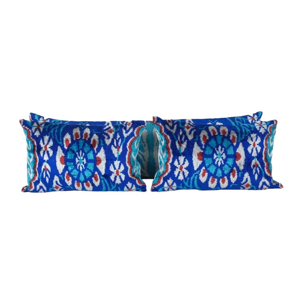 Silk Ikat Velvet Pillow Cover | 16'' x 48''