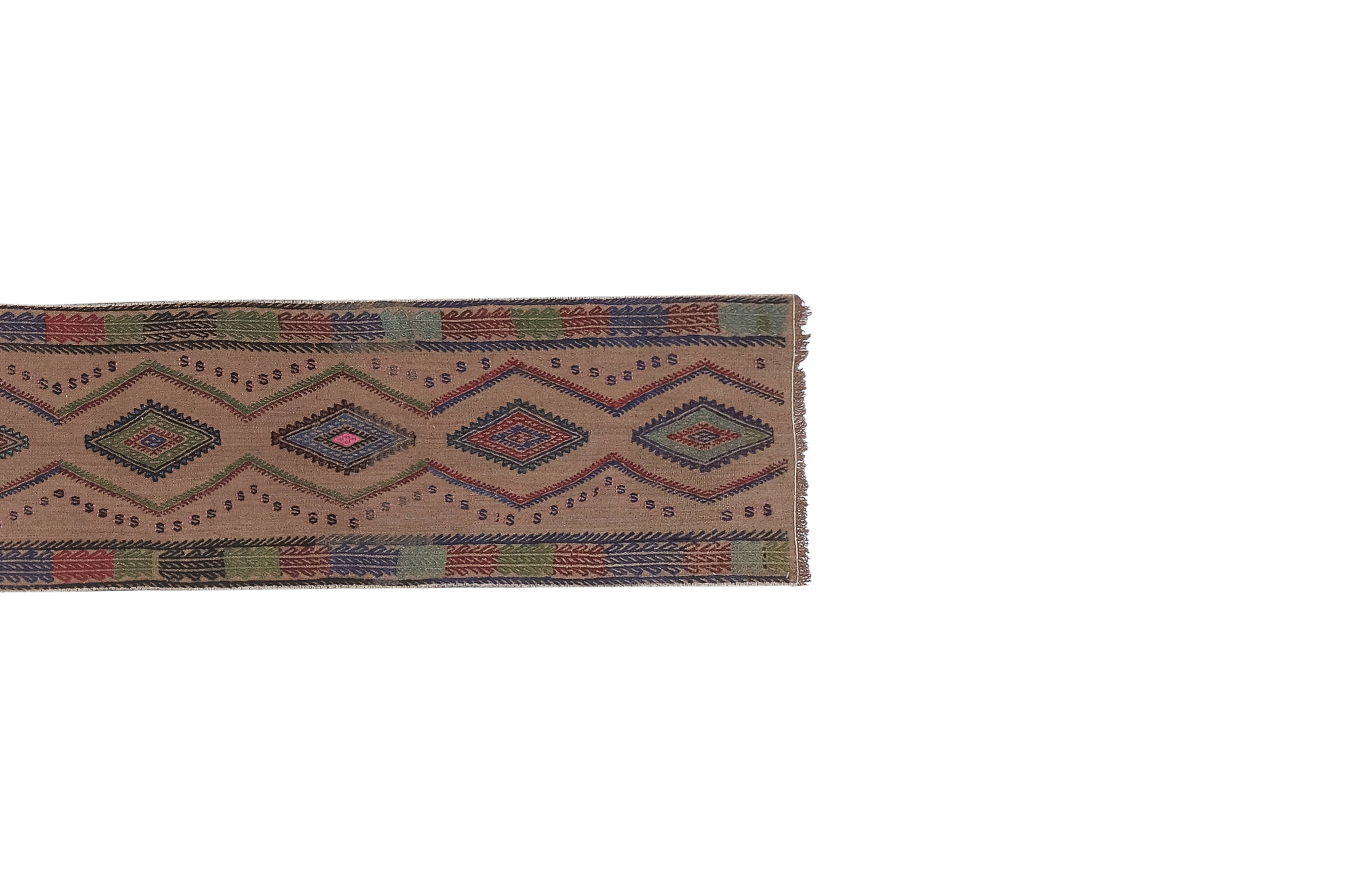 Vintage Turkish Kilim Runner 1'6'' x 13'2''
