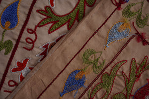 Bird Silk Suzani Wall Hanging & Bedspread | 1'8'' x 6'3''