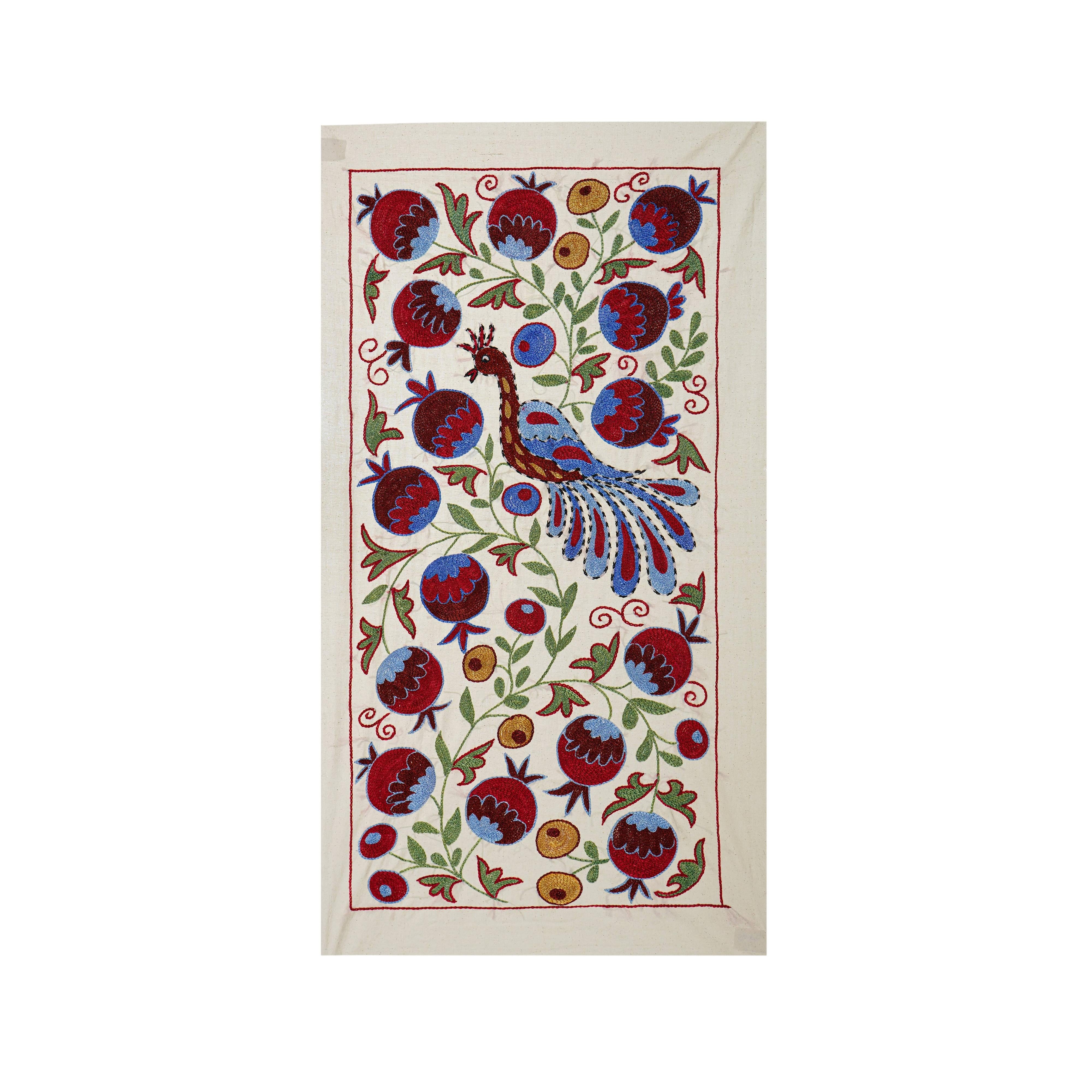 Peacock Suzani Wall Hanging & Tablecloth | 20'' x 36''
