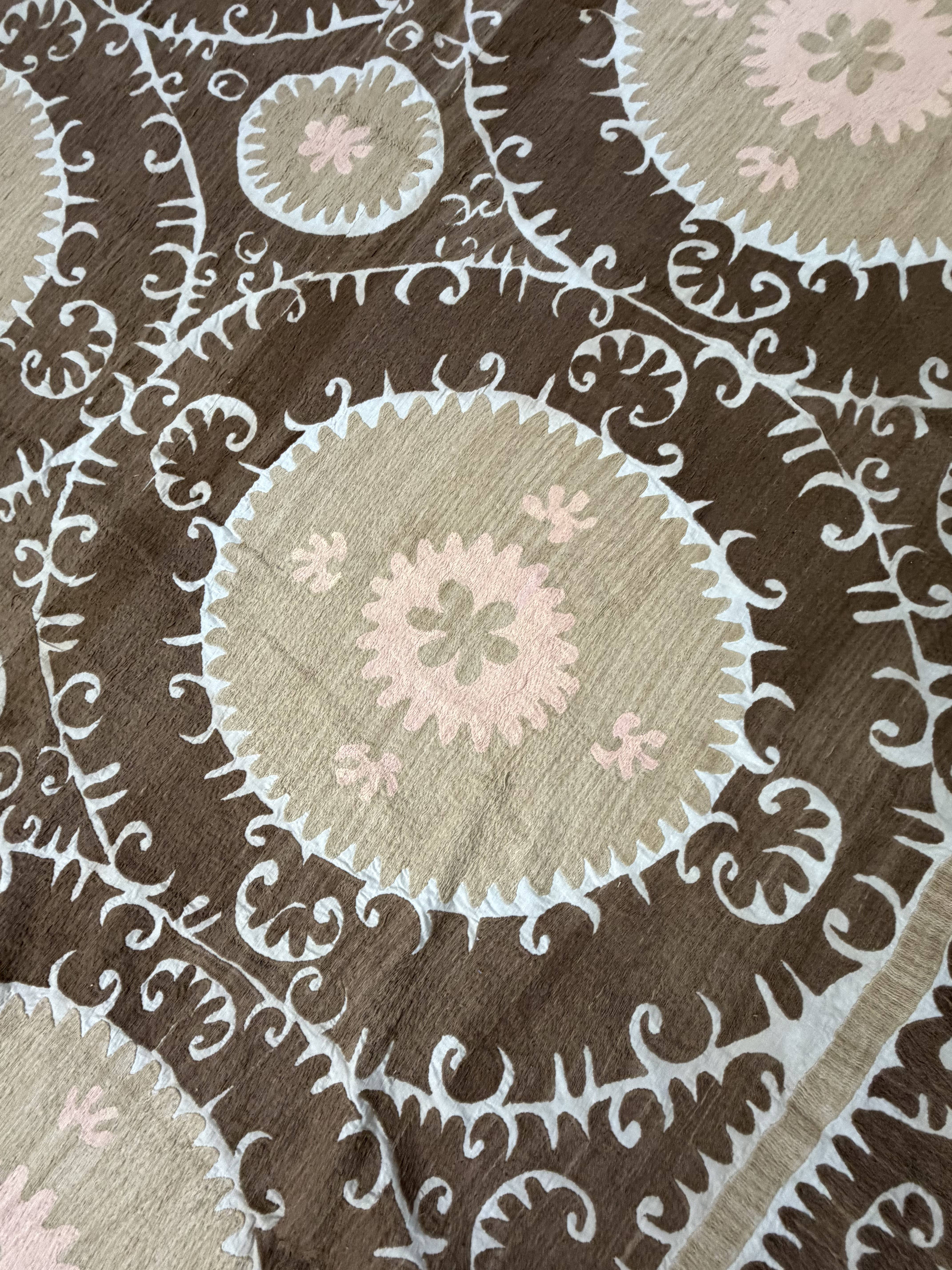 Hand-Embroidered Suzani Wall Hanging & Bedspread 7'5'' x 12'2''