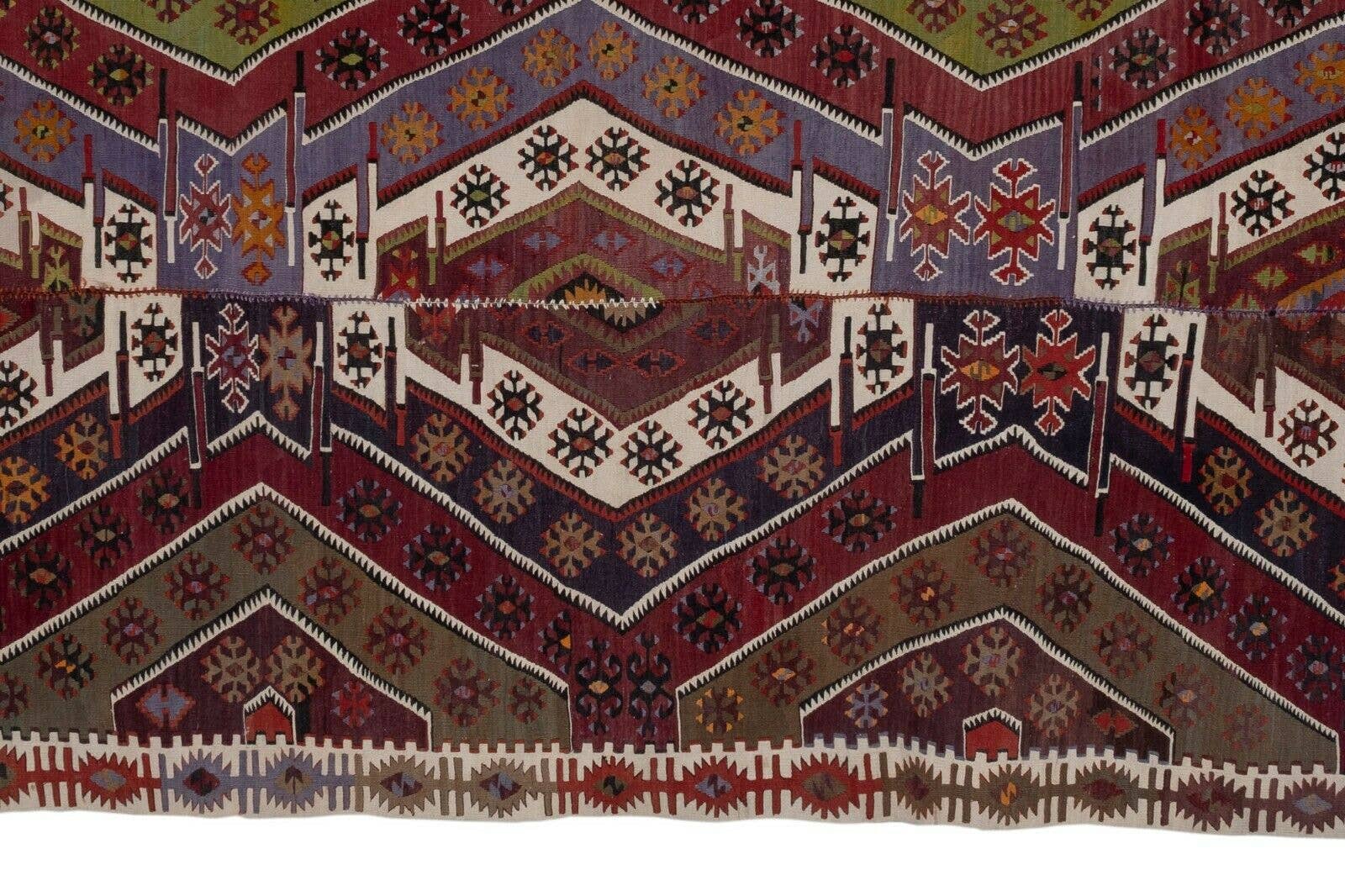 Vintage Turkish Kilim Runner 2'6'' x 12'6''