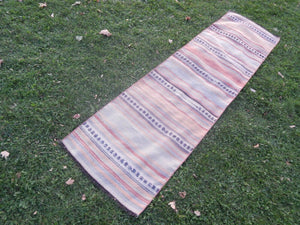 Vintage Turkish Kilim Runner 2'4'' x 8'4''