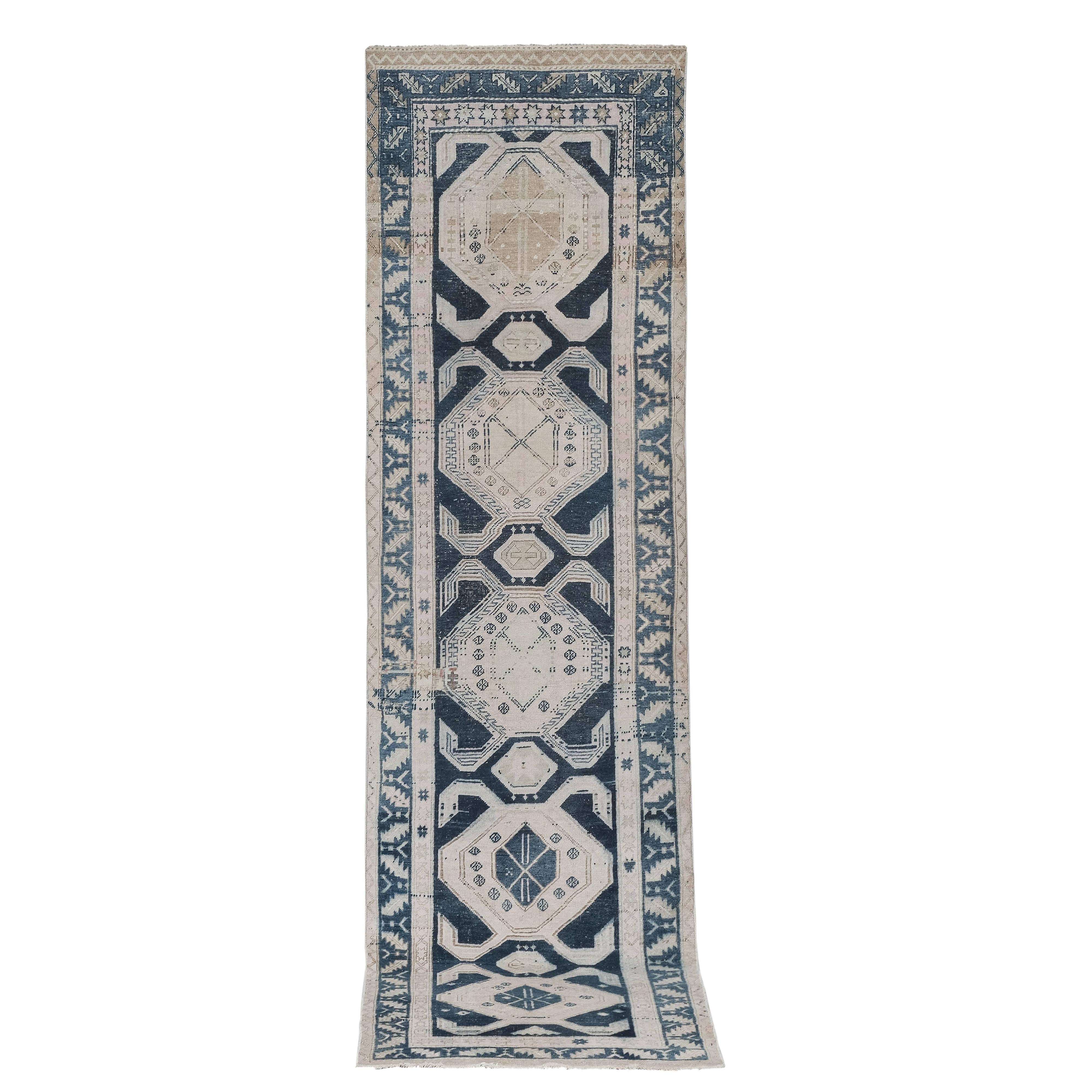 Vintage Turkish Karapinar Runner Rug 3'11'' x 12'10''