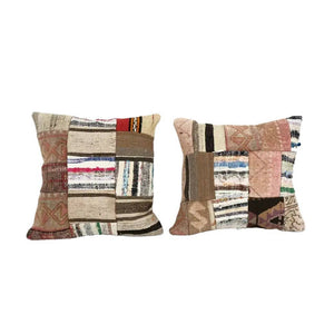 Kilim Patchwork Pillow Cover Set of 2 | 18'' x 18''