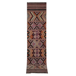 Vintage Turkish Kilim Runner 3'1'' x 13'3''