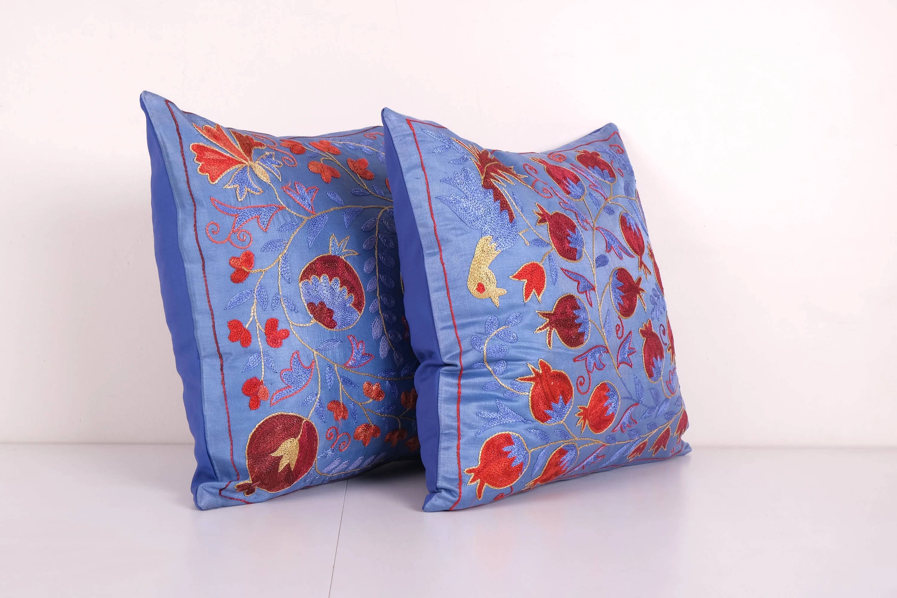 Silk Suzani Pillow Cover Set of 2 | 19'' x 19''