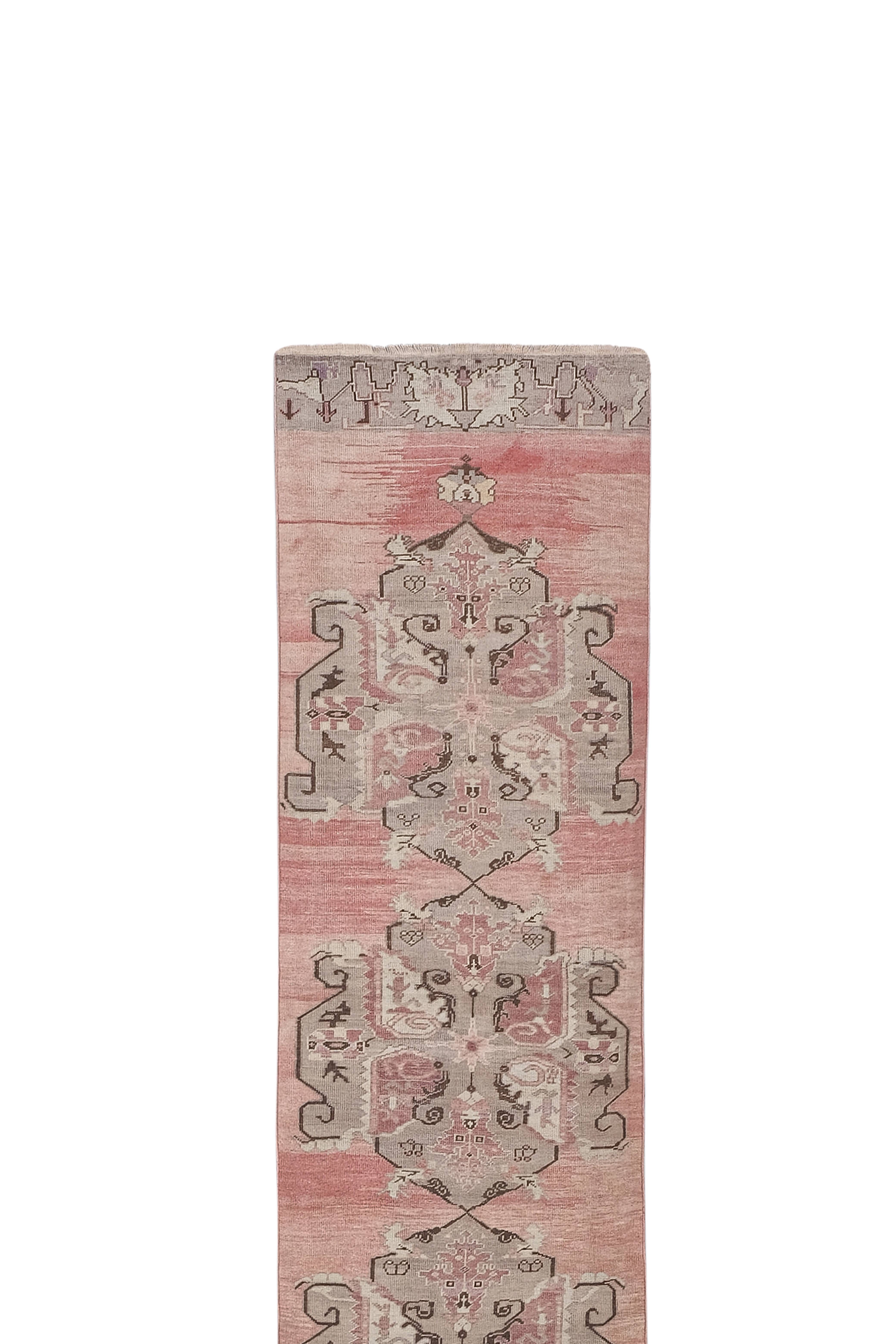 Vintage Turkish Karapinar Runner Rug 3'3'' x 21'4''