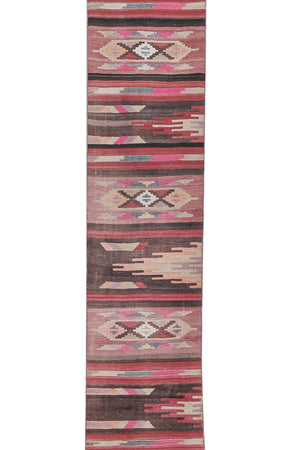 Vintage Turkish Kilim Runner 2'6'' x 20'11''