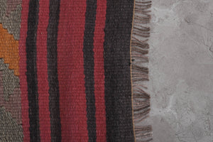 Vintage Turkish Kilim Runner 2'5'' x 12'7''
