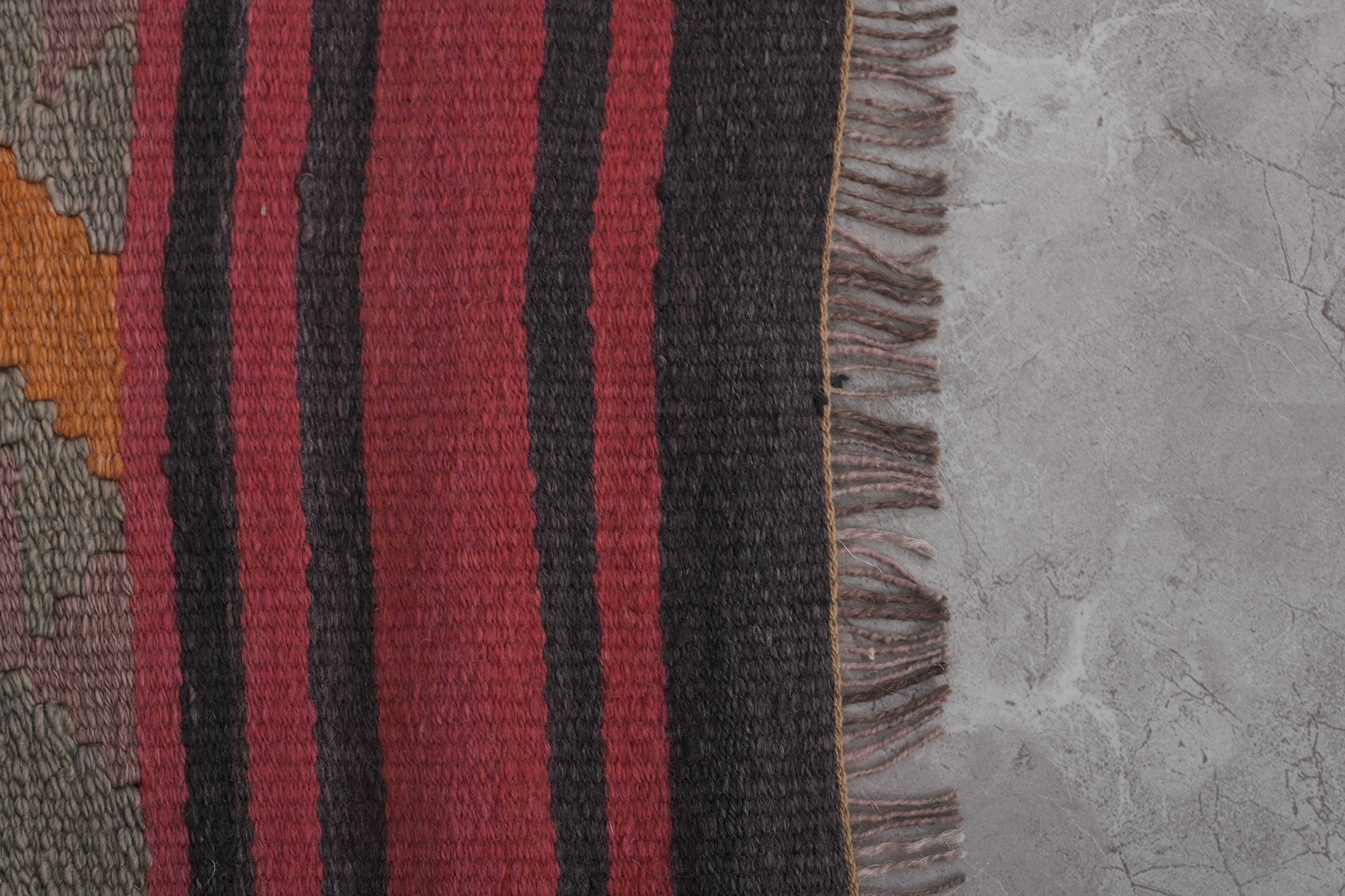 Vintage Turkish Kilim Runner 2'5'' x 12'7''