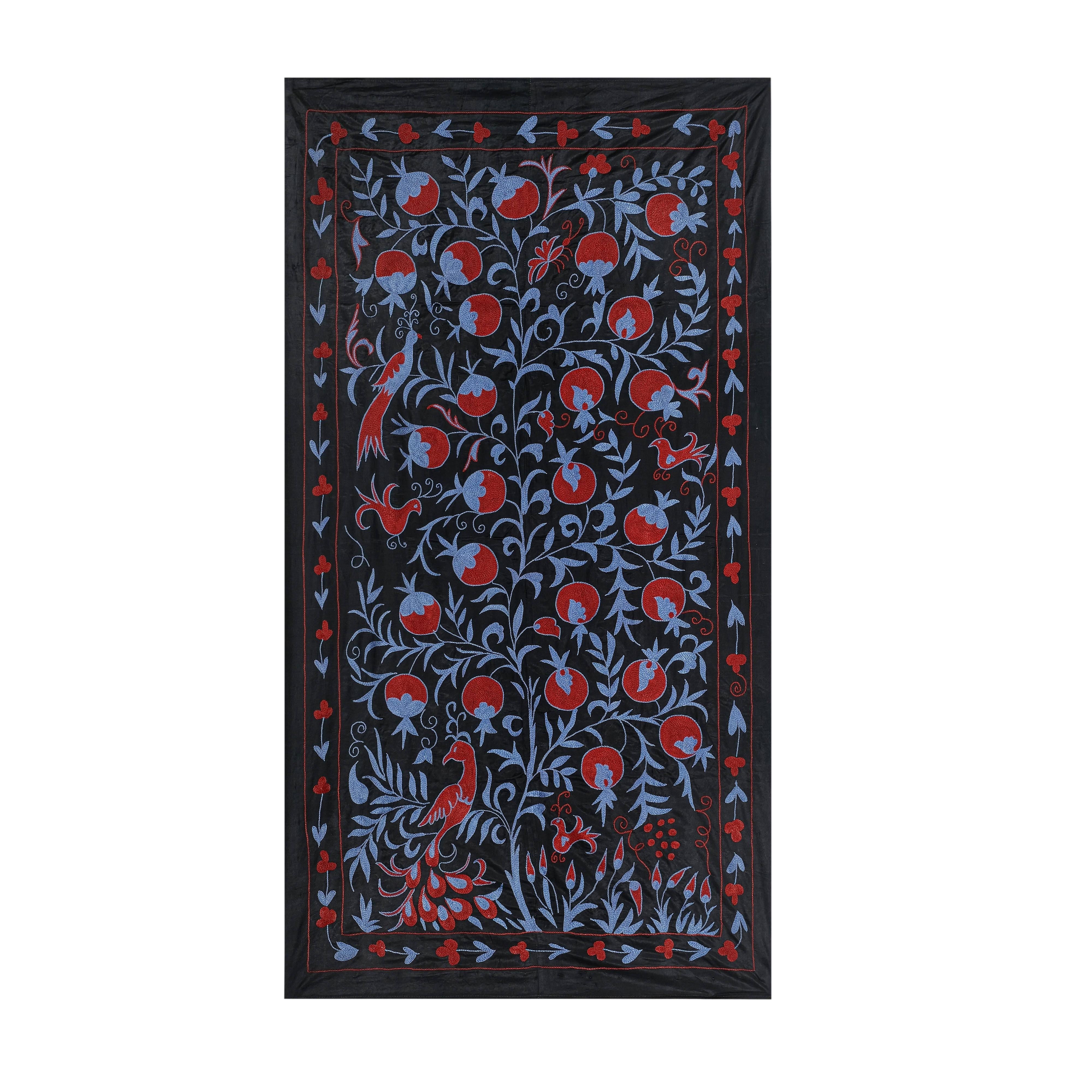 Silk Suzani Wall Hanging & Bedspread 3'4'' x 6'2''