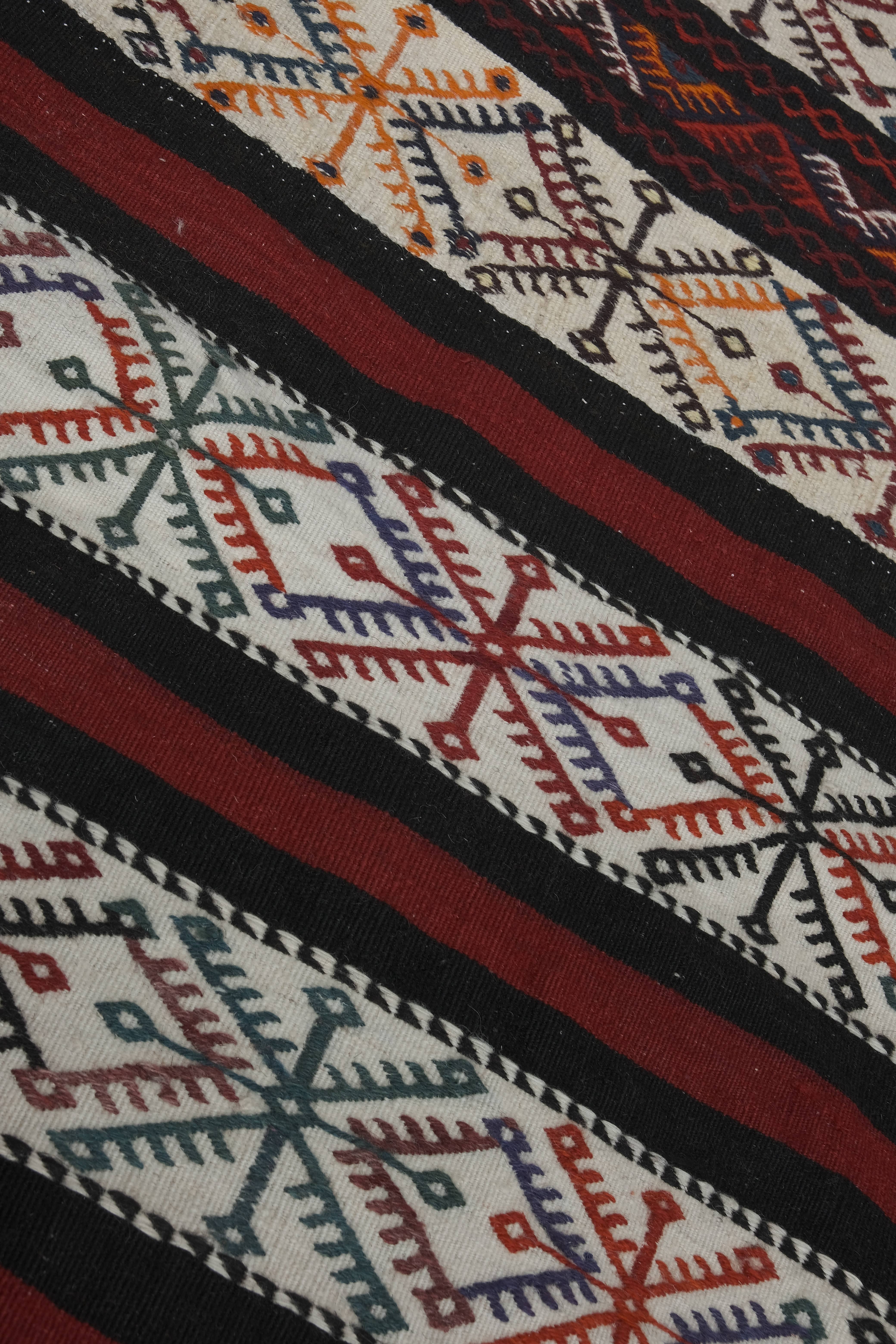 Vintage Turkish Kilim Runner 2'1'' x 29'4''