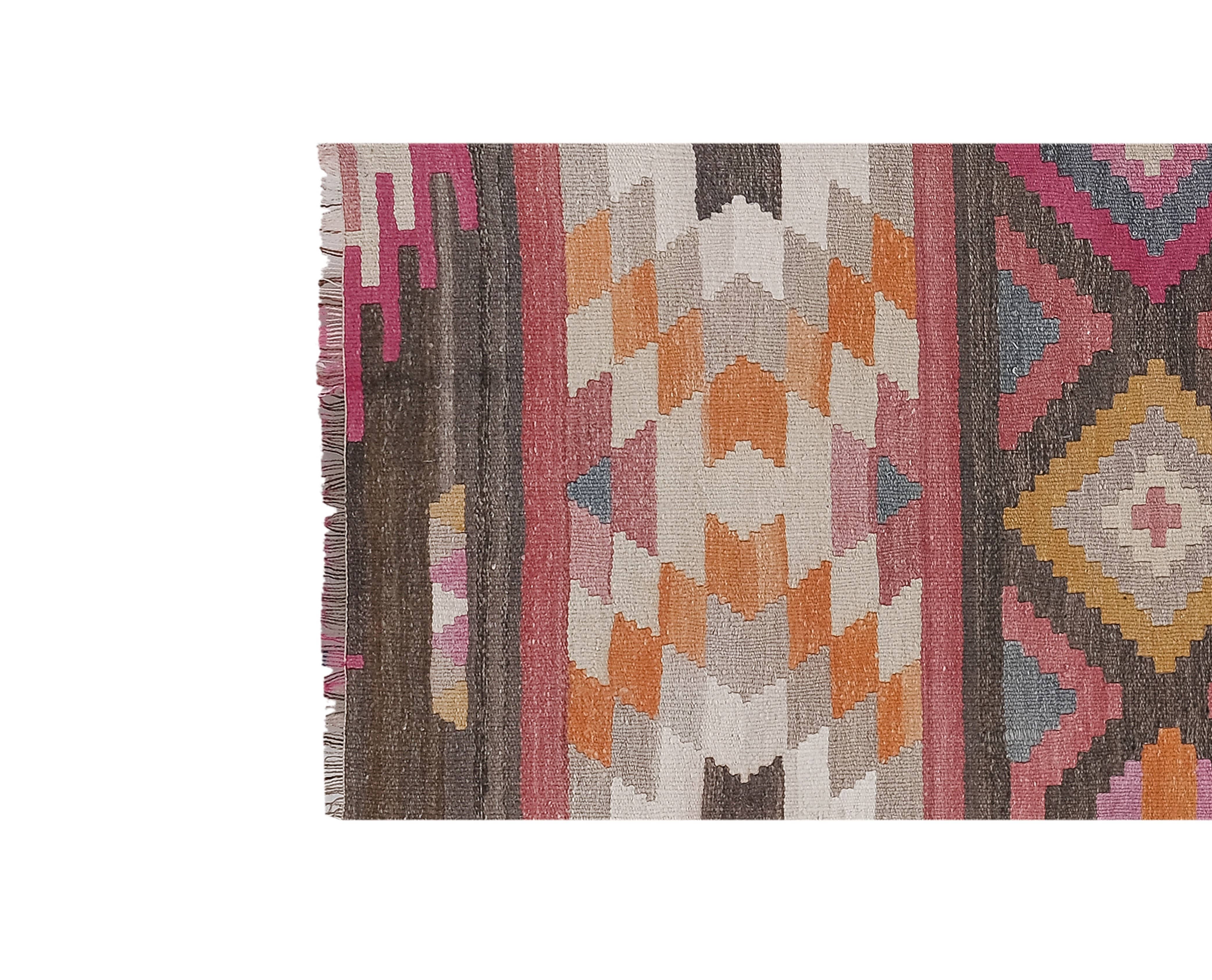 Vintage Turkish Kilim Runner 2'7'' x 9'