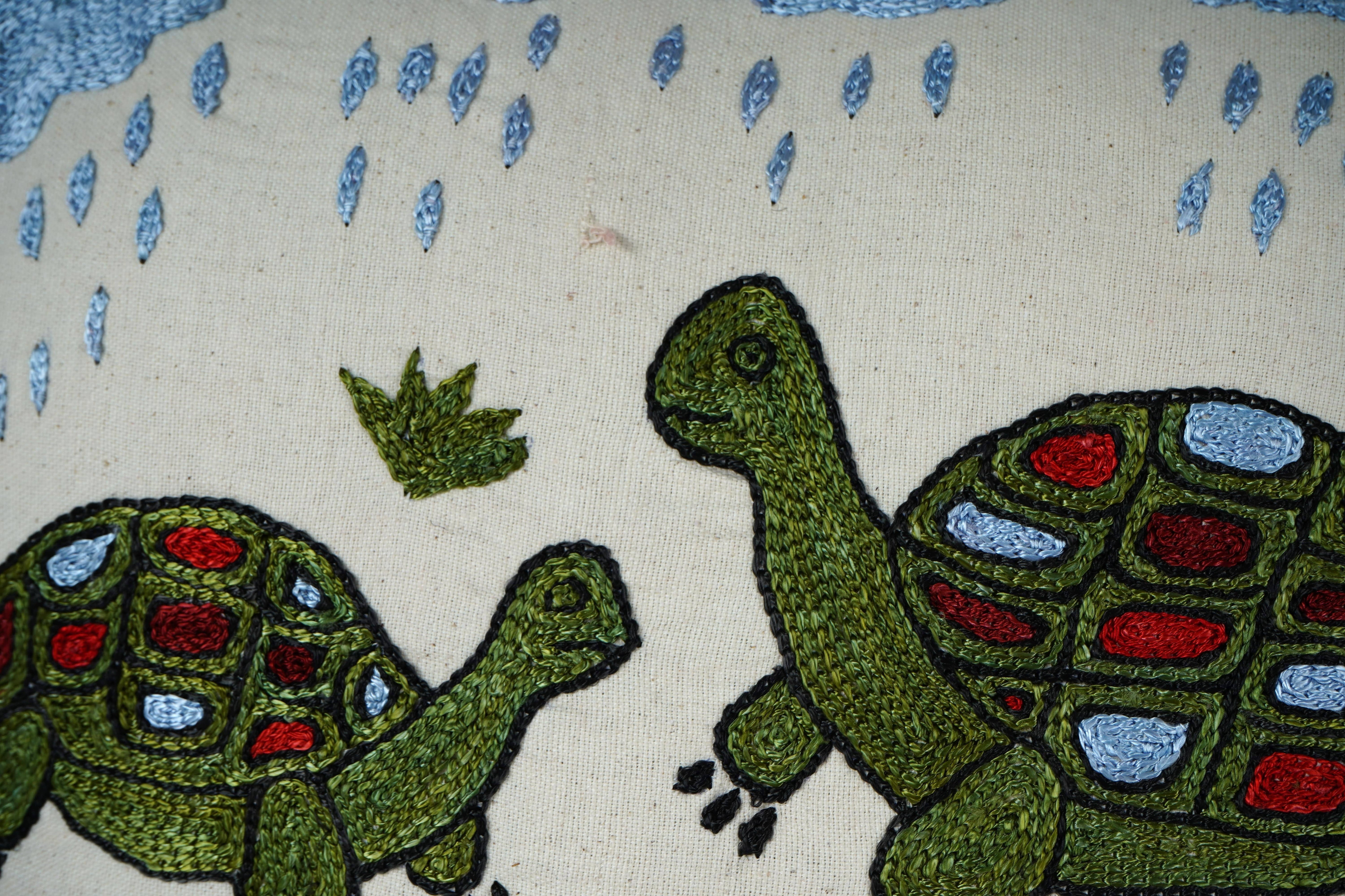Tortoise Suzani Pillow Cover | 18'' x 18''
