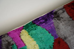 Silk Ikat Velvet Pillow Cover | 16'' x 49''