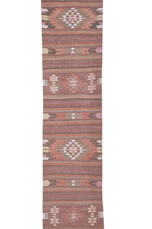 Vintage Turkish Kilim Runner 2'7'' x 24'8''