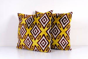 Silk Ikat Velvet Pillow Cover | 23'' x 26''