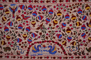 Bird Suzani Wall Hanging & Bedspread | 3'5'' x 6'1''