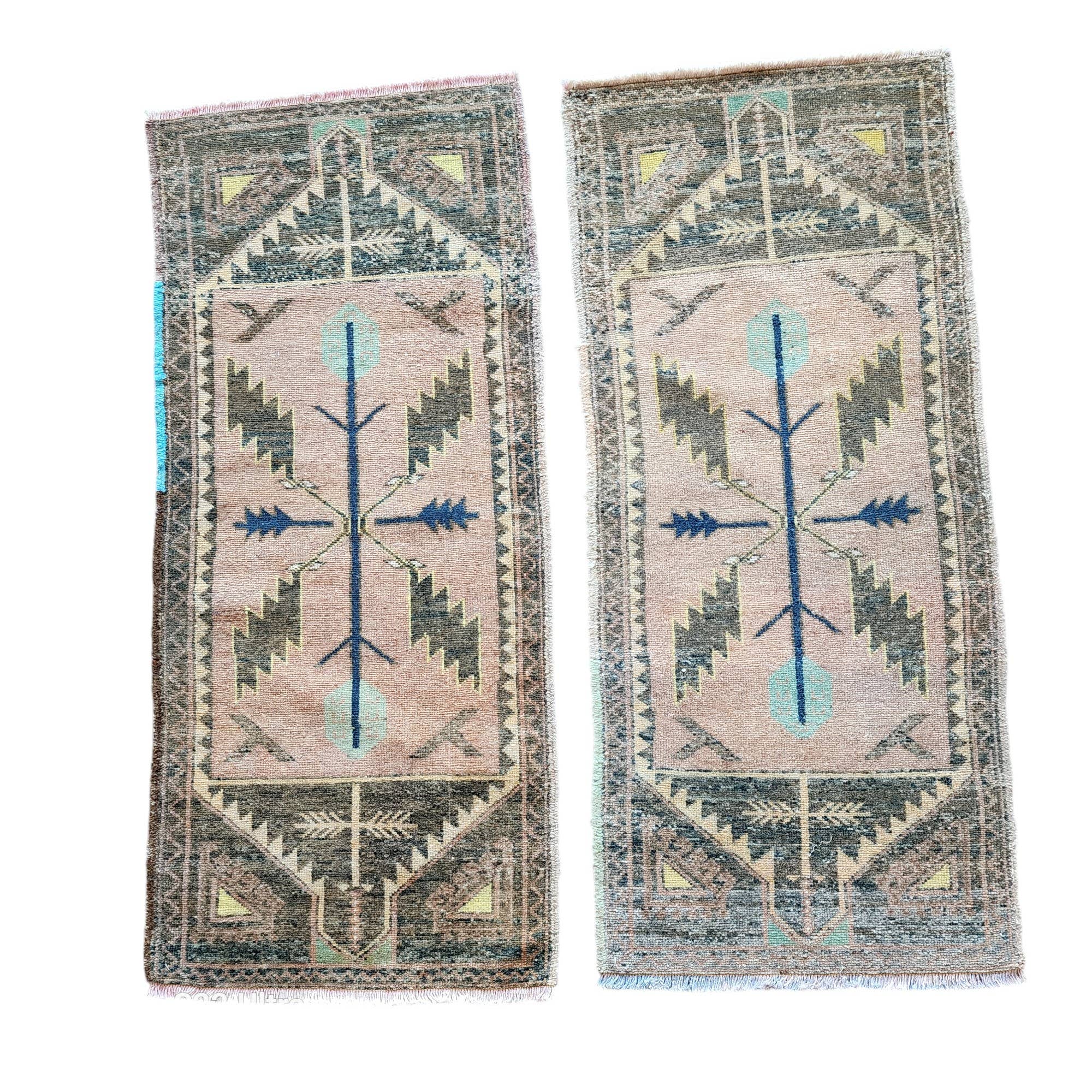 Vintage Turkish Yastik Rugs Set of 2 | 20'' x 45''