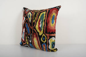 Silk Ikat Velvet Pillow Cover | 23'' x 23''