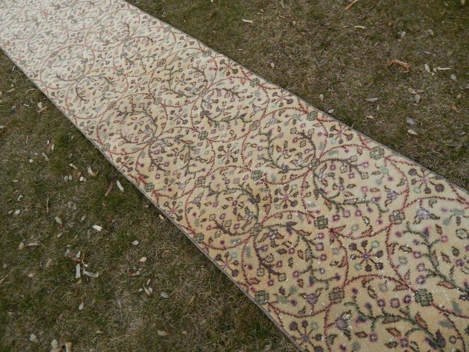 Vintage Turkish Anatolian Oushak Runner 2'1'' x 10'4''