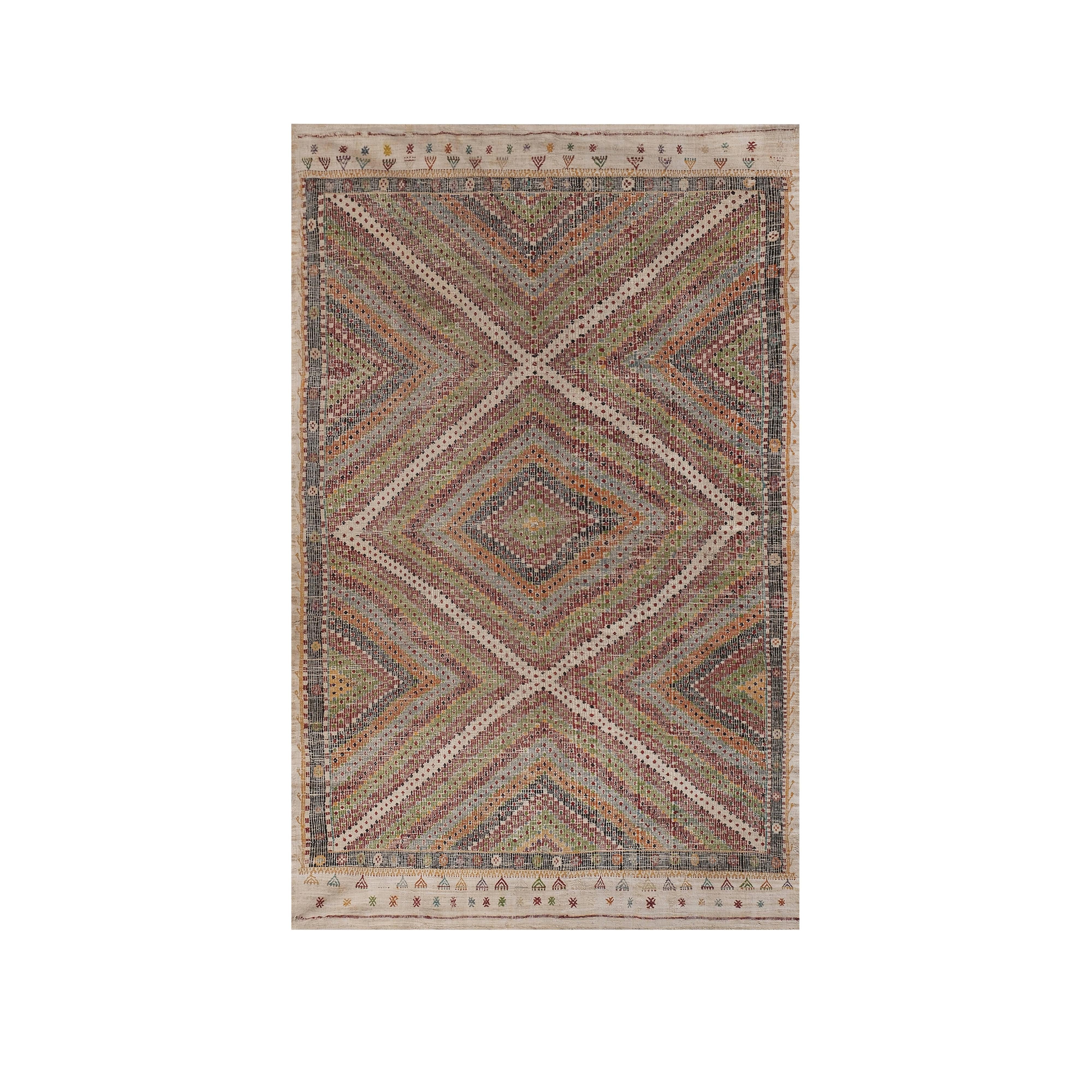 Vintage Turkish Kilim Rug 6'8'' x 10'4''