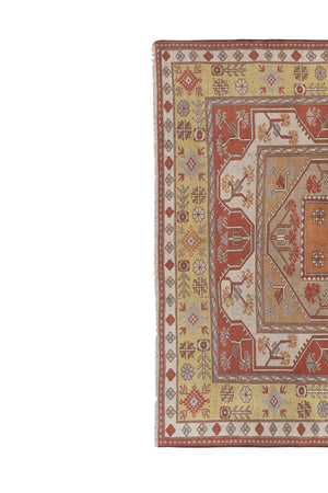 Vintage Milas Oushak Rug 6'2'' x 6'6''