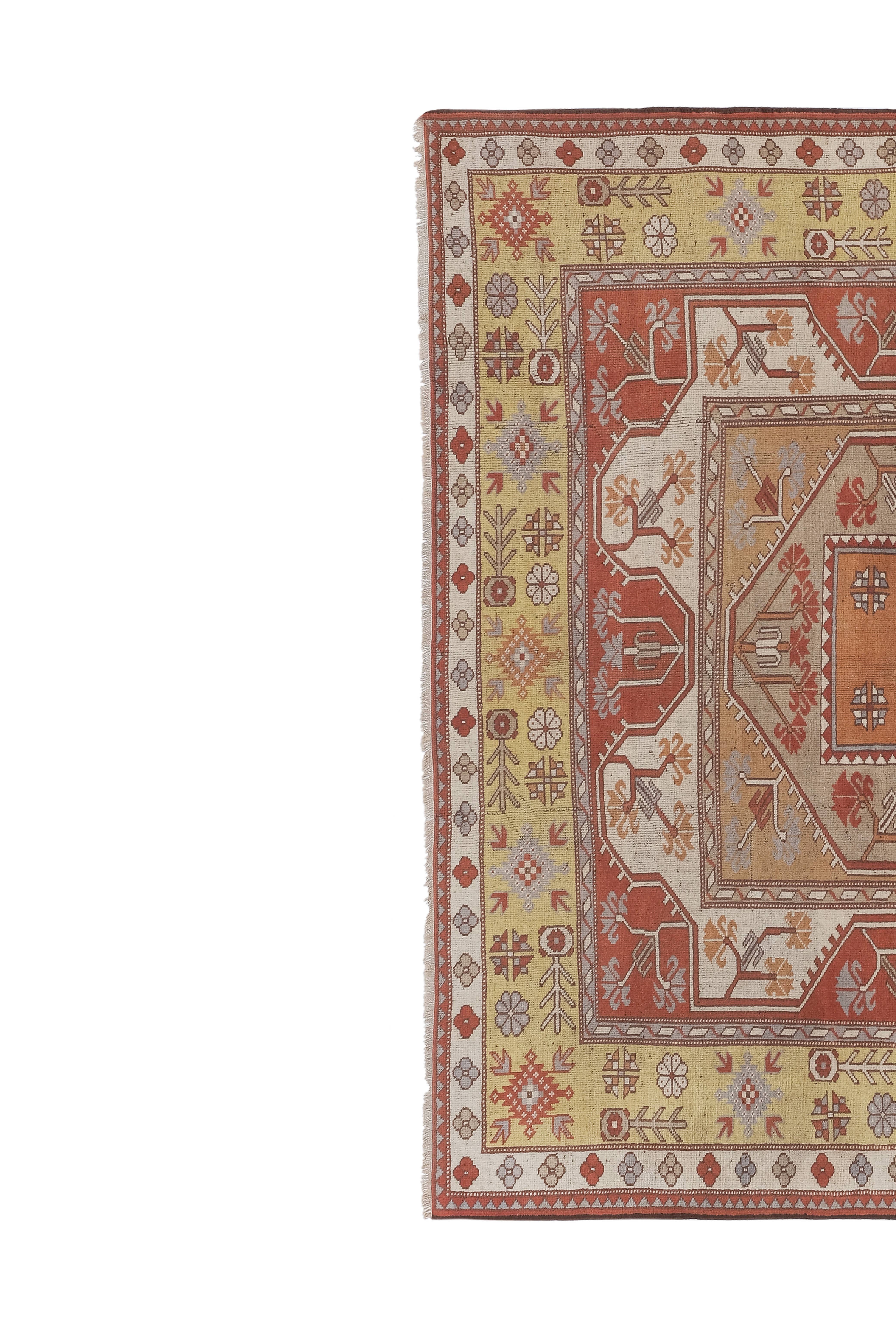 Vintage Milas Oushak Rug 6'2'' x 6'6''